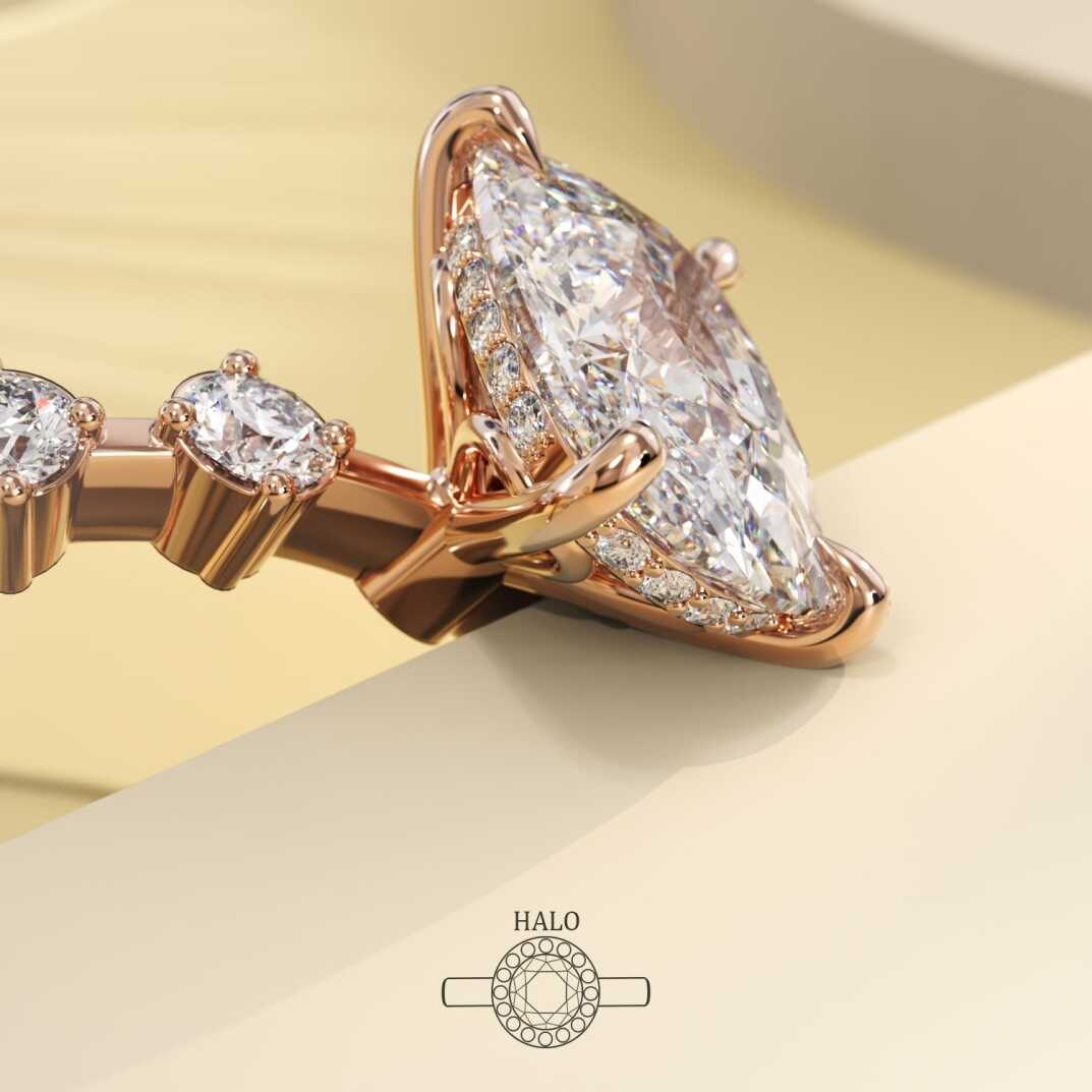 Hidden Halo Diamond Engagement Ring in London